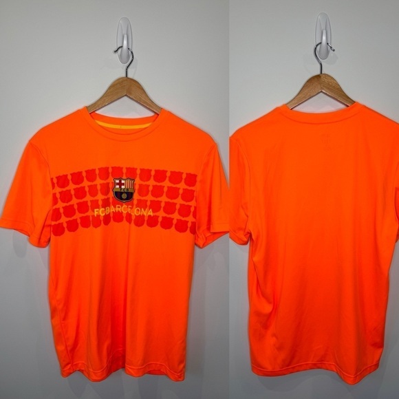 FCB Barcelona Bright Orange Men's T-Shirt (M) - Picture 1 of 5